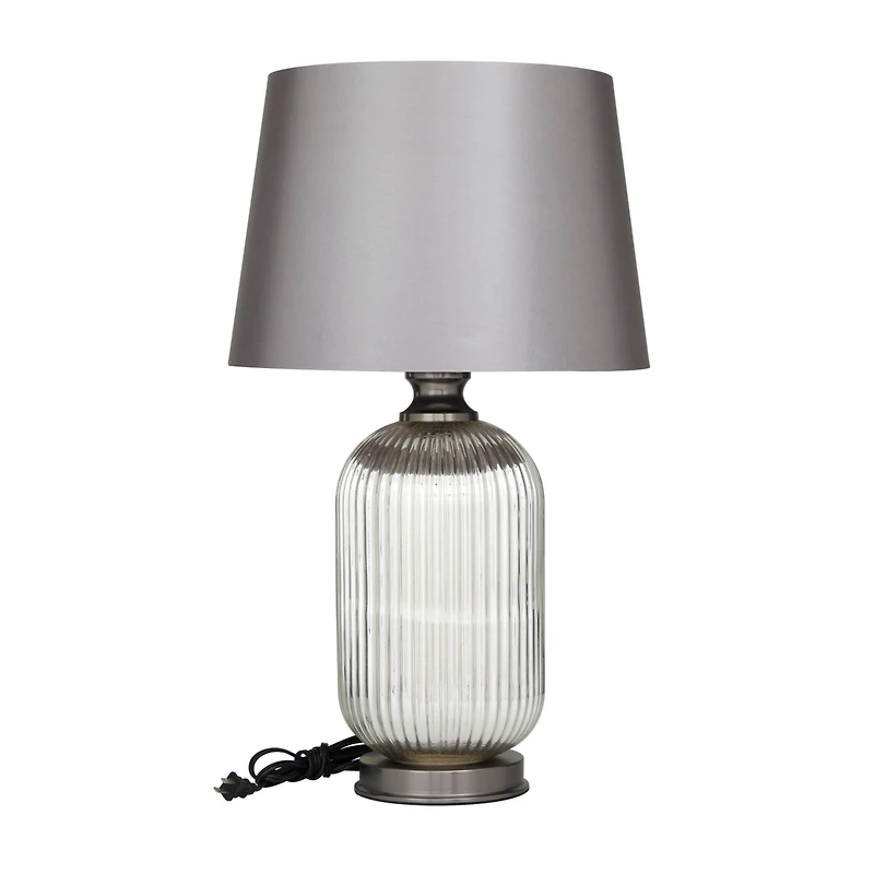 Grey Glass Modern Accent Lamp, 16" x 16" x 27"