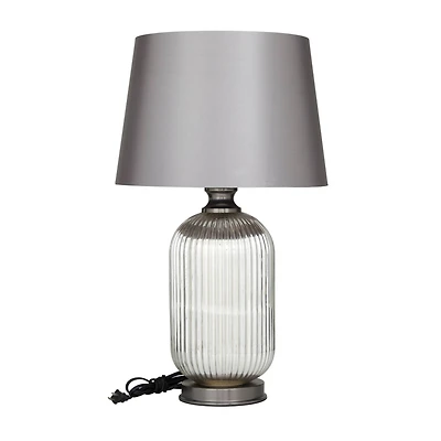 Grey Glass Modern Accent Lamp, 16" x 16" x 27"