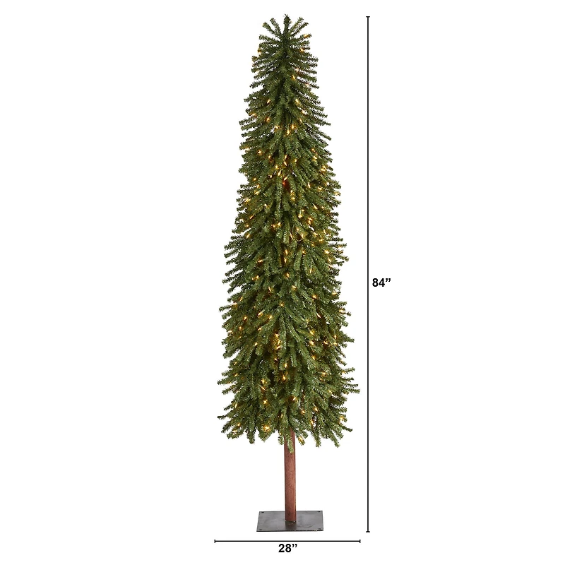 7ft. Pre-Lit Grand Alpine Artificial Christmas Tree, Clear LED Lights