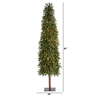 7ft. Pre-Lit Grand Alpine Artificial Christmas Tree, Clear LED Lights