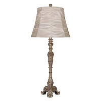Elegant Designs Antique Style Buffet Table Lamp with Cream Ruched Shade
