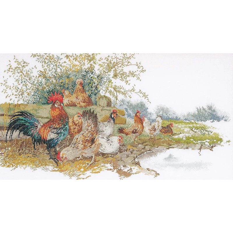 Thea Gouverneur Chickens Cross Stitch Kit