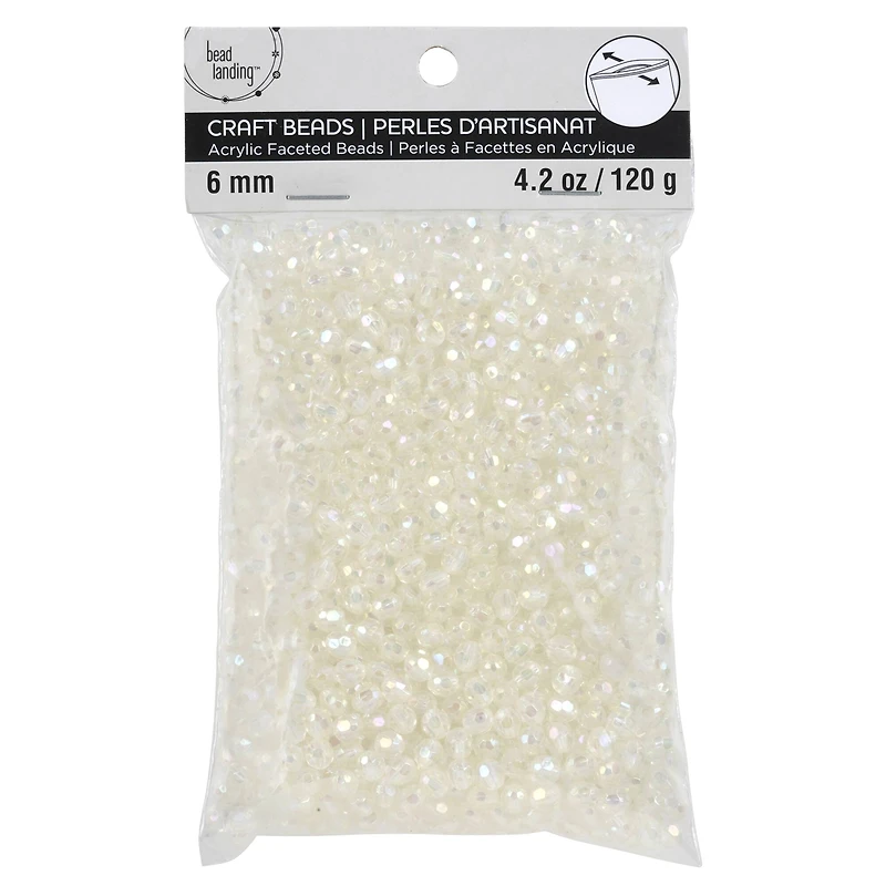 6mm Faceted AB Acrylic Round Bead Value Pack by Bead Landing