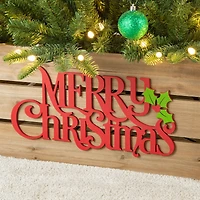 Glitzhome® Merry Christmas Wood Crate Tree Collar