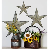 Light Brown Metal Star Wall Décor Set