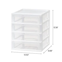 IRIS White 4-Drawer Desktop Plastic Drawer Organizer