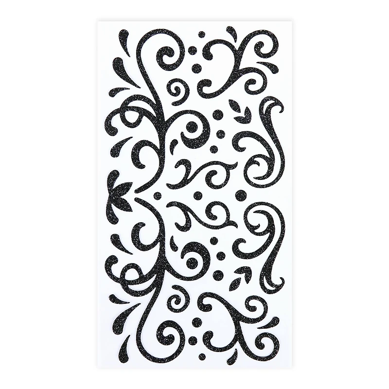 Black Glitter Swirl Stickers by Recollections™