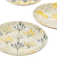 Hello Honey® Flower Design Hand Stamped Stoneware Plate Set