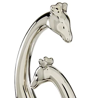 15" Silver Ceramic Contemporary Giraffe Sculpture