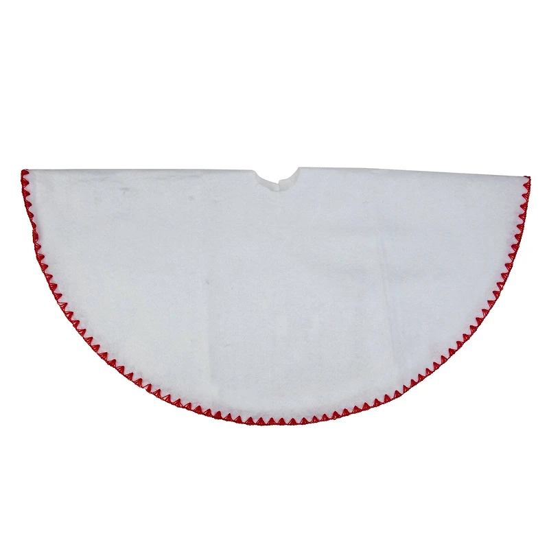 26" White Shell Stitching Christmas Tree Skirt