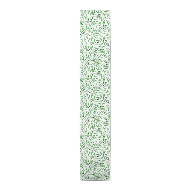 72" Spring Green Leaf Table Runner