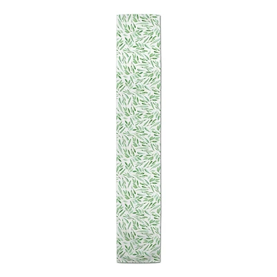 72" Spring Green Leaf Table Runner