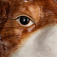 Hello Honey® 11.75" Brown & White Hand-Painted Decorative Stoneware Rabbit Vase