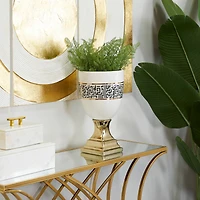 Gold Dolomite Glam Vase, 15" x 8" x 8"