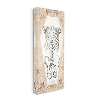 Stupell Industries Floral Skeleton Halloween Layered Canvas Wall Art