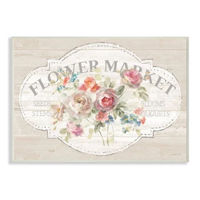 Stupell Industries Vintage Flower Market Wall Plaque