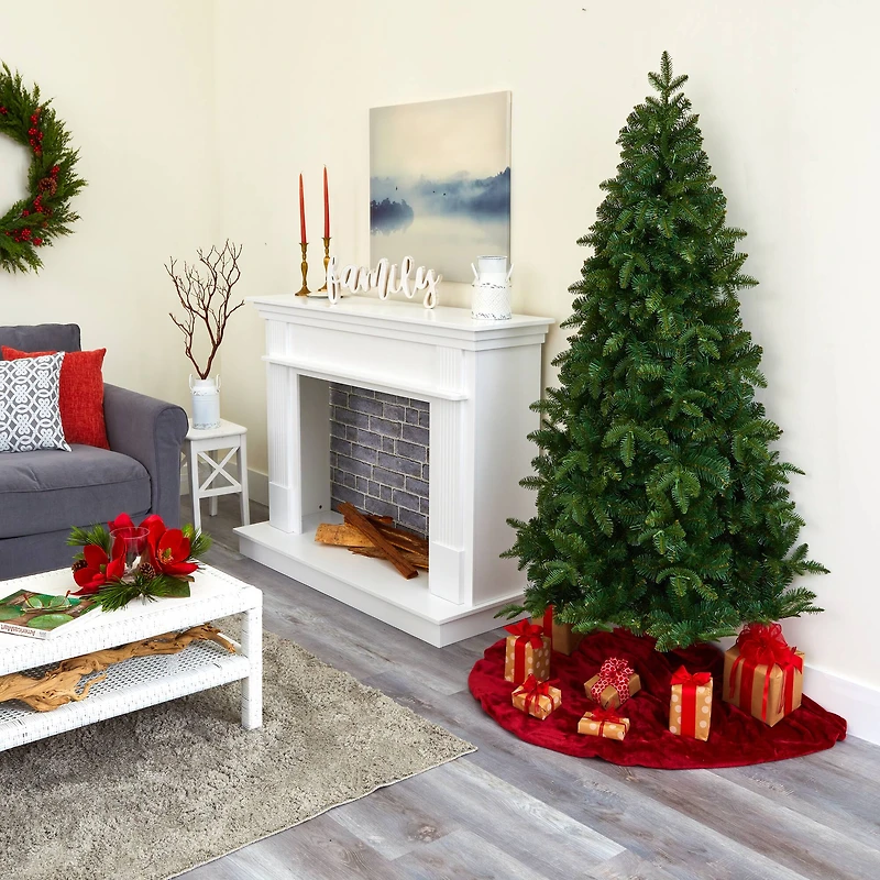 6ft. Pre-Lit Grand Teton Spruce Flat Back Artificial Christmas Tree with Clear LED Lights