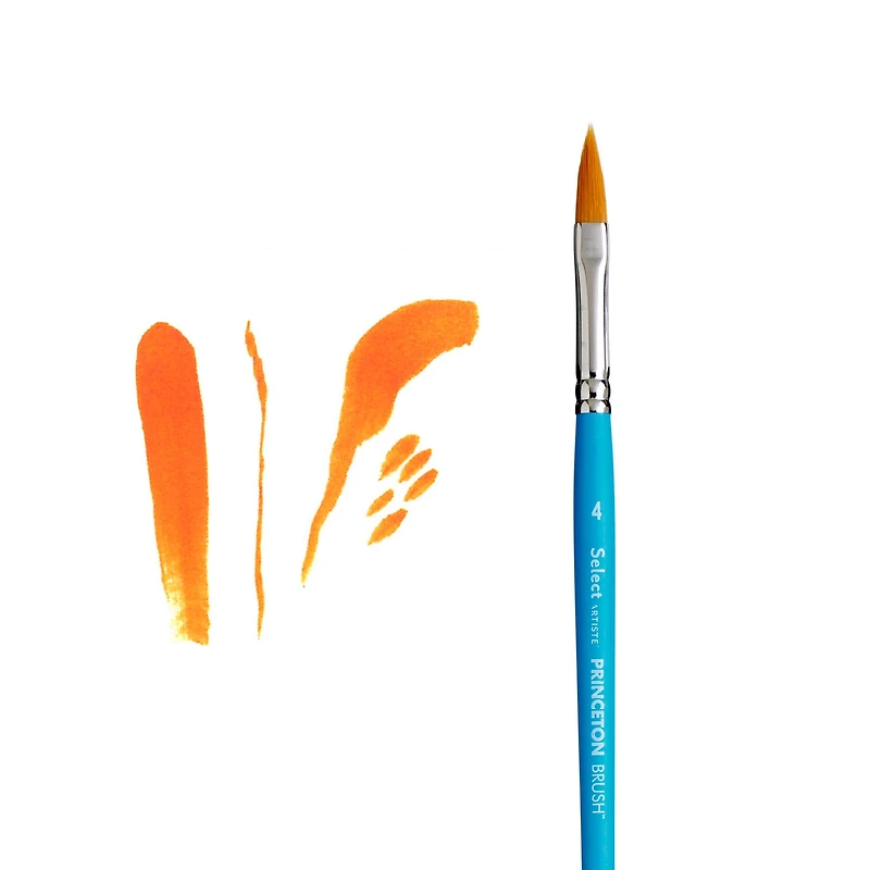 12 Pack: Princeton™ Select Artiste™ Series 3750 Size 4 Short Handle Pointed Filbert Brush