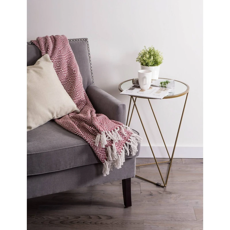 DII® Barn Red X-Diamond Geometric Throw