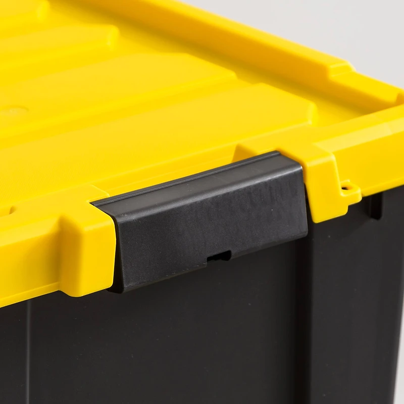 IRIS® 78.5qt. Black Store-It-All Utility Totes with Yellow Buckle Lids, 2ct.