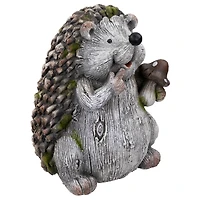 8.5" Hedgehog with Mushroom Outdoor Garden Statue