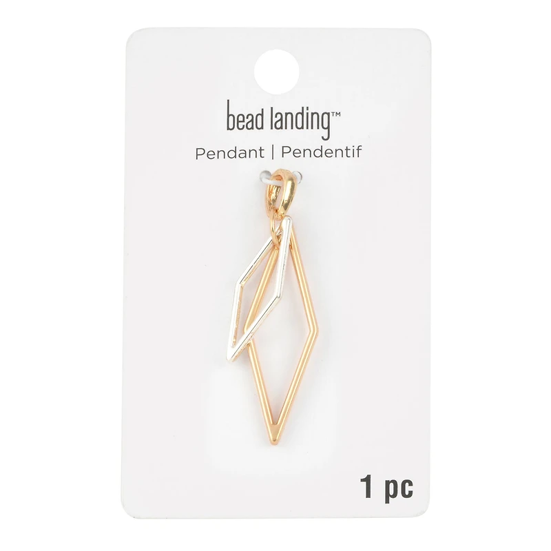 Gold & Silver Diamond Overlap Pendant by Bead Landing™