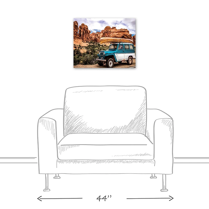 Adventuring Jeep 20" x 16" Canvas Wall Art