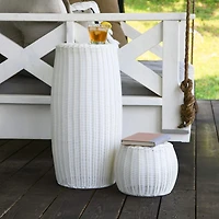 Household Essentials 10" Wide White Woven Pedestal