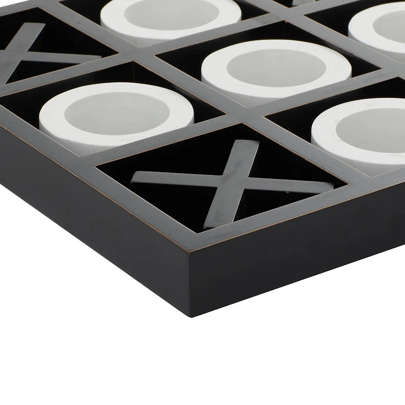 Black & White Wood Tic-Tac-Toe Game Set