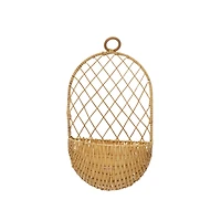 Hello Honey® Natural Handwoven Hanging Wicker Basket