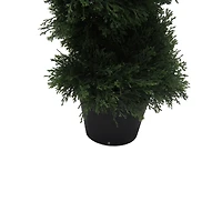 4ft. Artificial Potted Green Cedar Spiral Tree