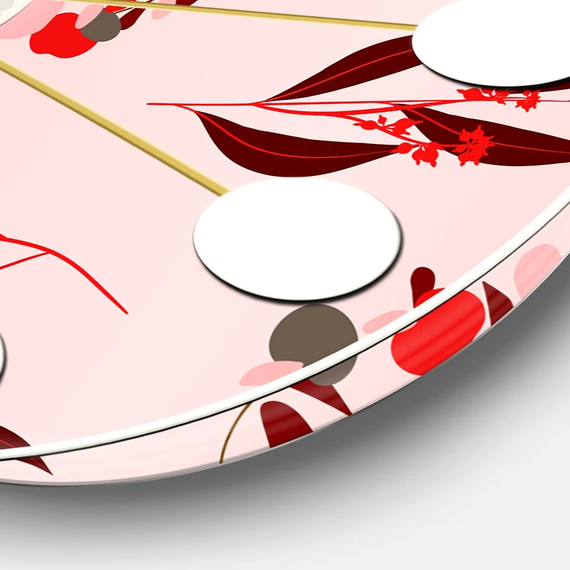 Designart 'Bright Eucalyptus Floral Pattern Ii Mid-Century Modern Wall Clock