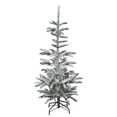 6.5ft Unlit Slim Flocked Noble Fir Artificial Christmas Tree