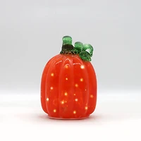  Small Warm White LED Orange Glass Pumpkin by Ashland®