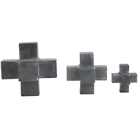 Black Geometric Jacks Marble Sculpture Set