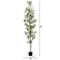 8ft. Potted Artificial Olive Tree with Natural Trunk
