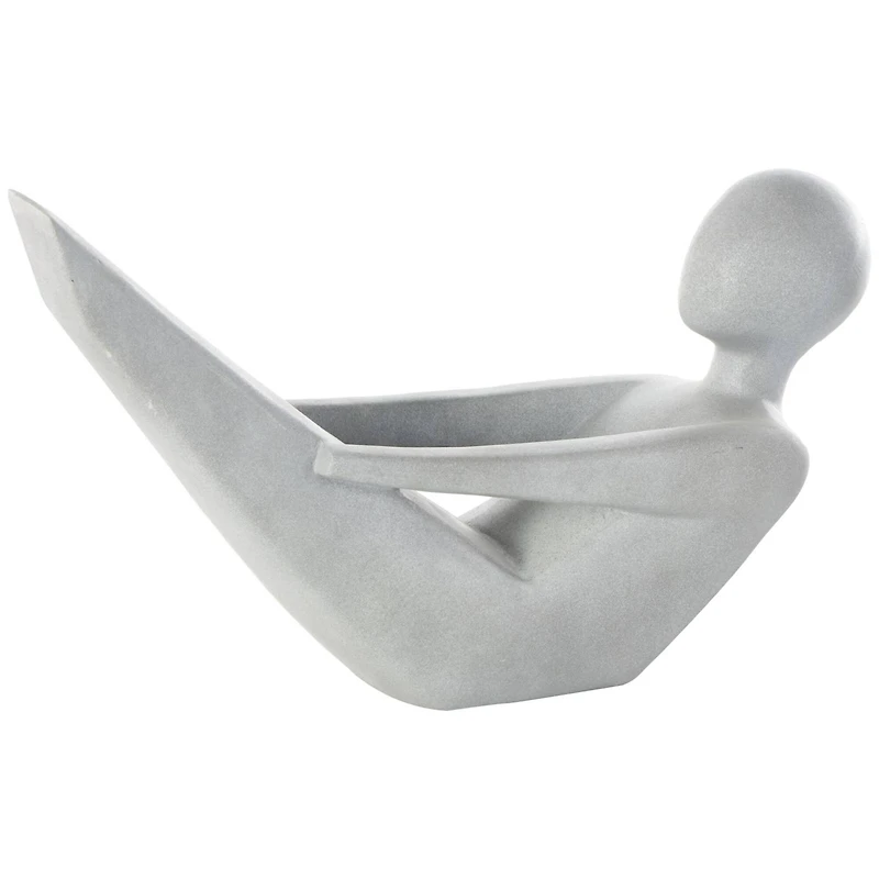 Gray Abstract Yoga Poses Garden Sculpture Set