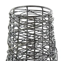 Black Abstract Intertwined Wire & Solid Metal Vase