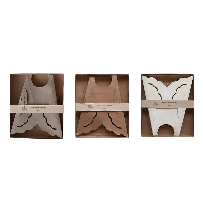 Hello Honey® 3 Pack 25" Folded Snowflake Recycled Paper Ornaments