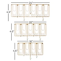 Set of 3 Gold Metal Glam Wall Hook, 16", 20", 24"