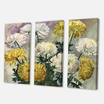 Designart - White and Golden Daisies