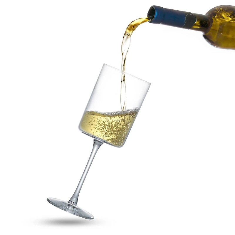 JoyJolt® 11oz. Claire Crystal Cylinder White Wine Glasses, 4ct.