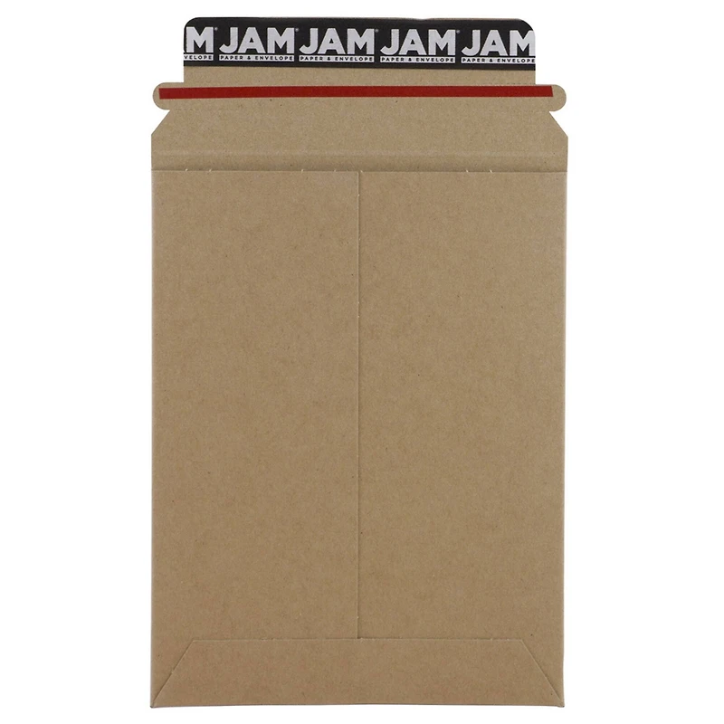 JAM Paper 6" x 8" Brown Kraft Flat Photo Mailer Peel & Seal Closure Envelopes, 6ct.