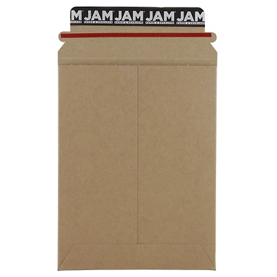 JAM Paper 6" x 8" Brown Kraft Flat Photo Mailer Peel & Seal Closure Envelopes, 6ct.
