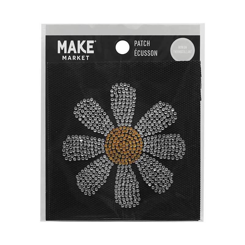 3" Rhinestone Daisy Iron On Patch by Make Market®