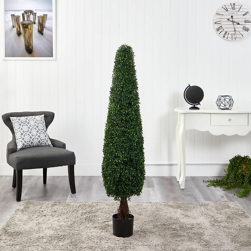 5ft. Potted Boxwood Cone Topiary Tree