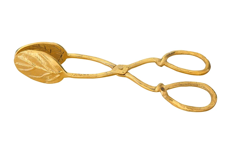 Hello Honey® 8" Gold Embossed Leaf Shaped Tongs