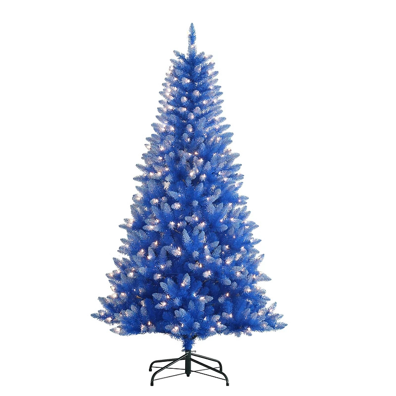 6.5ft. Pre-Lit Fashion Blue Artificial Christmas Tree, Clear Lights
