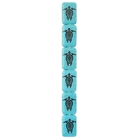 12 Pack:  Turquoise Reconstituted Stone Turtle Print Rectangle Beads, 30mm by Bead Landing™