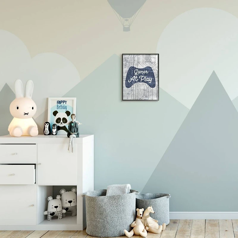 Stupell Industries Gamer at Play Quote Video Game Technology Boys Framed Wall Art